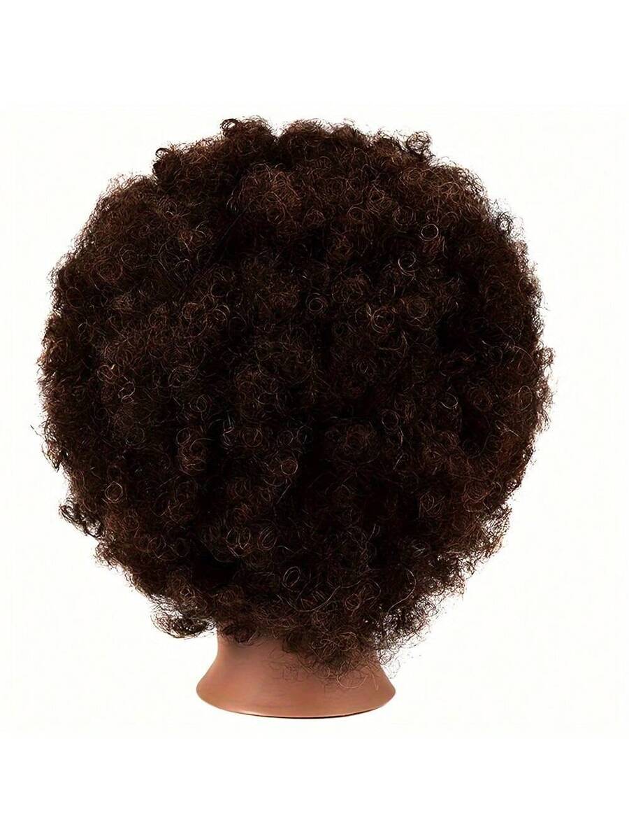 Mannequin Head With 100% Human Hair Curly Hair Training Head Manikin Head Cosmetology Doll Head For Hairdresser Girls Practice Styling Braiding With Clamp Stand