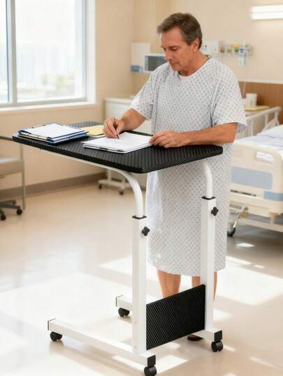 Height-Adjustable Mobile Bedside Desk