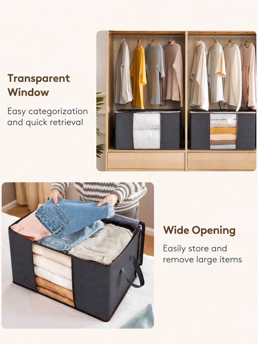 Foldable Clothes & Bedding Storage Bags — 2 Pack