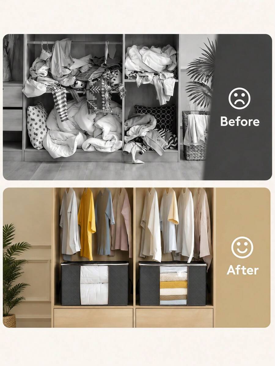 Foldable Clothes & Bedding Storage Bags — 2 Pack