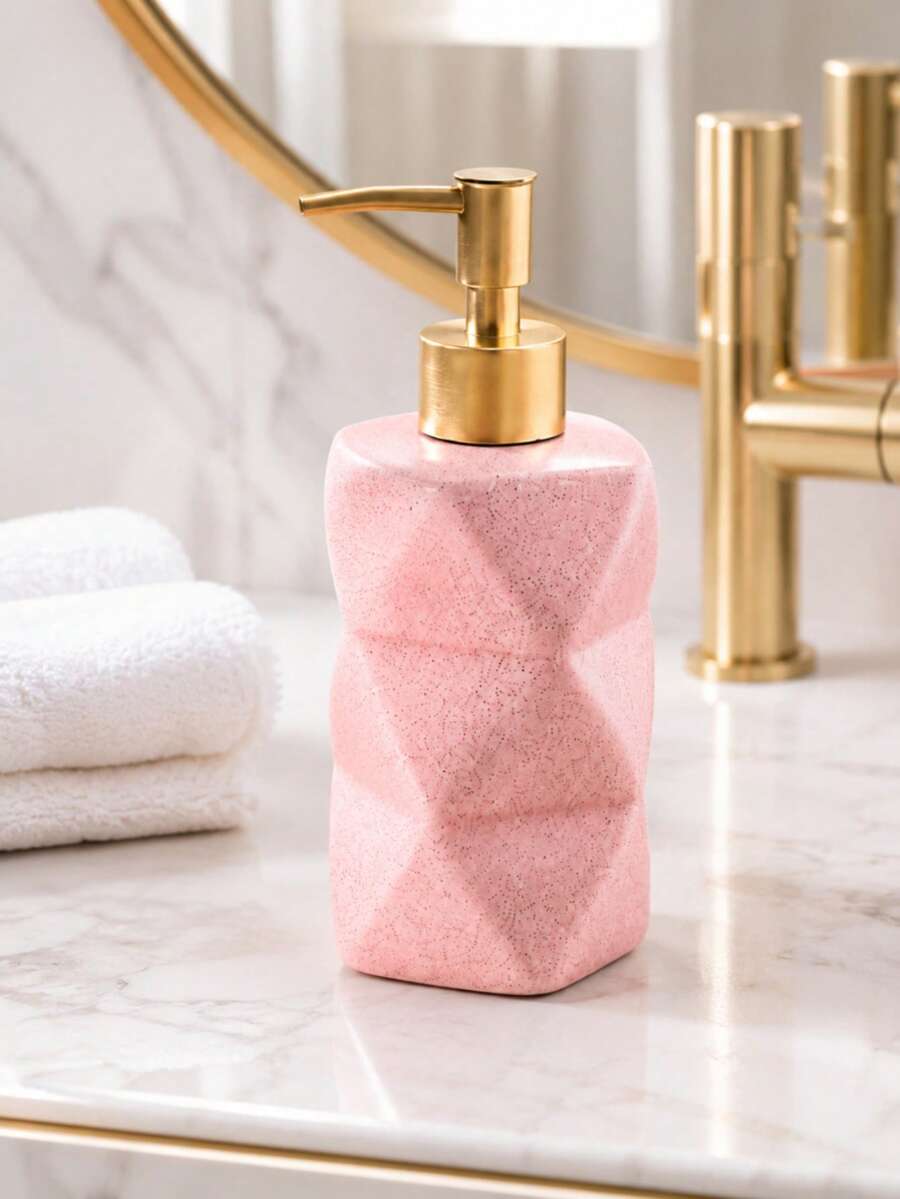 Pink 4-Piece Bathroom Countertop Accessory Set