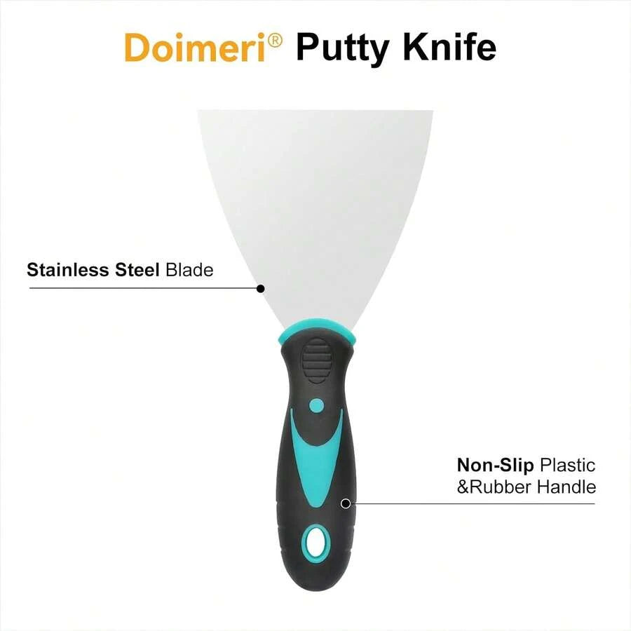 Stainless Steel Putty Knife Set — 6 Pieces