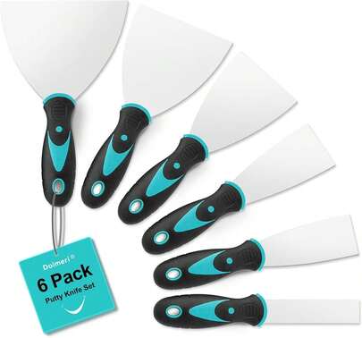 Stainless Steel Putty Knife Set — 6 Pieces