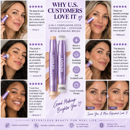 The stick that makes mature skin glow again - Adapting Foundation Stick with Built-In Brush