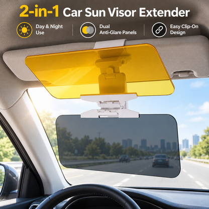 🚗 50% OFF | 2-in-1 Car Sun Visor Extender – Drive with Less Glare, Day or Night!