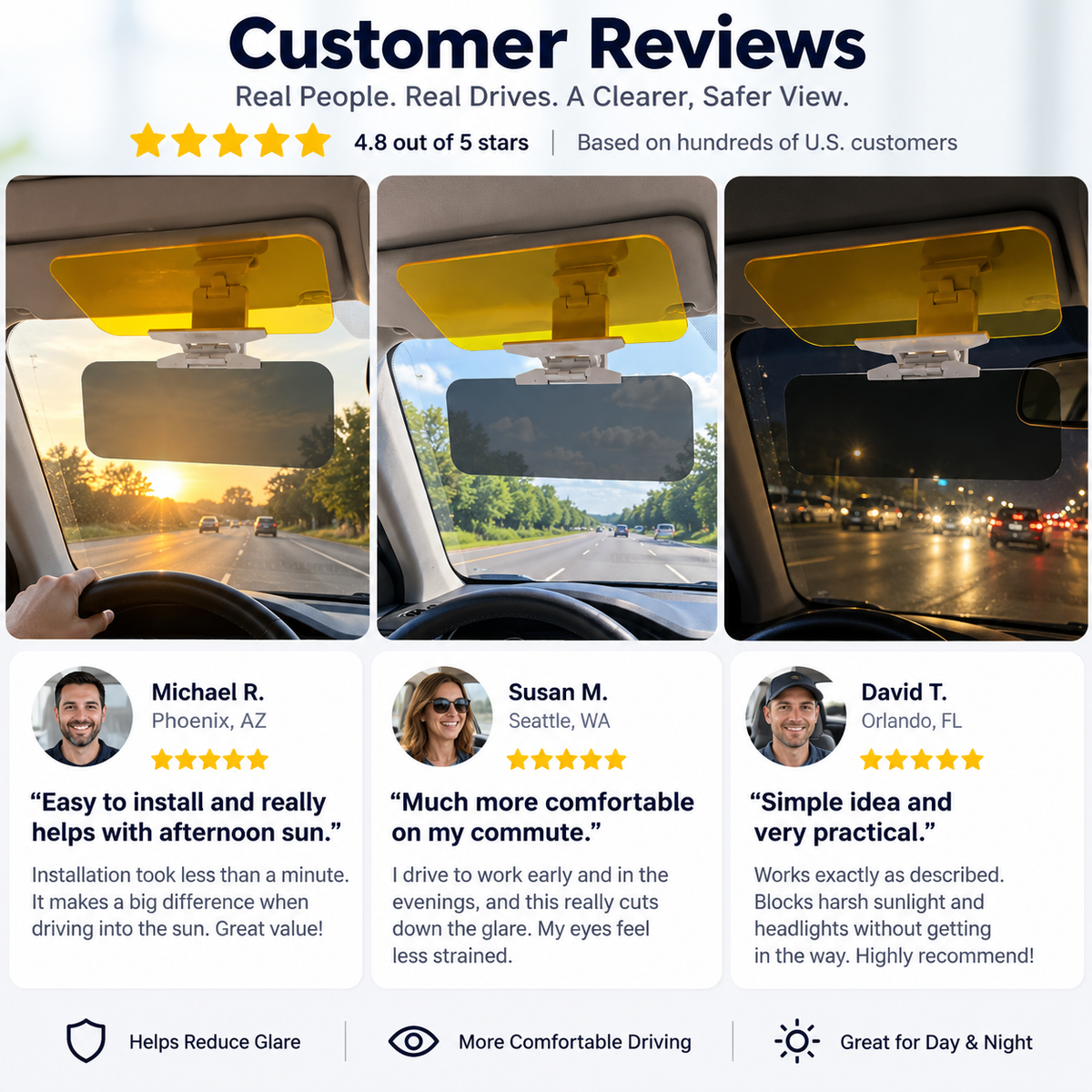 🚗 50% OFF | 2-in-1 Car Sun Visor Extender – Drive with Less Glare, Day or Night!