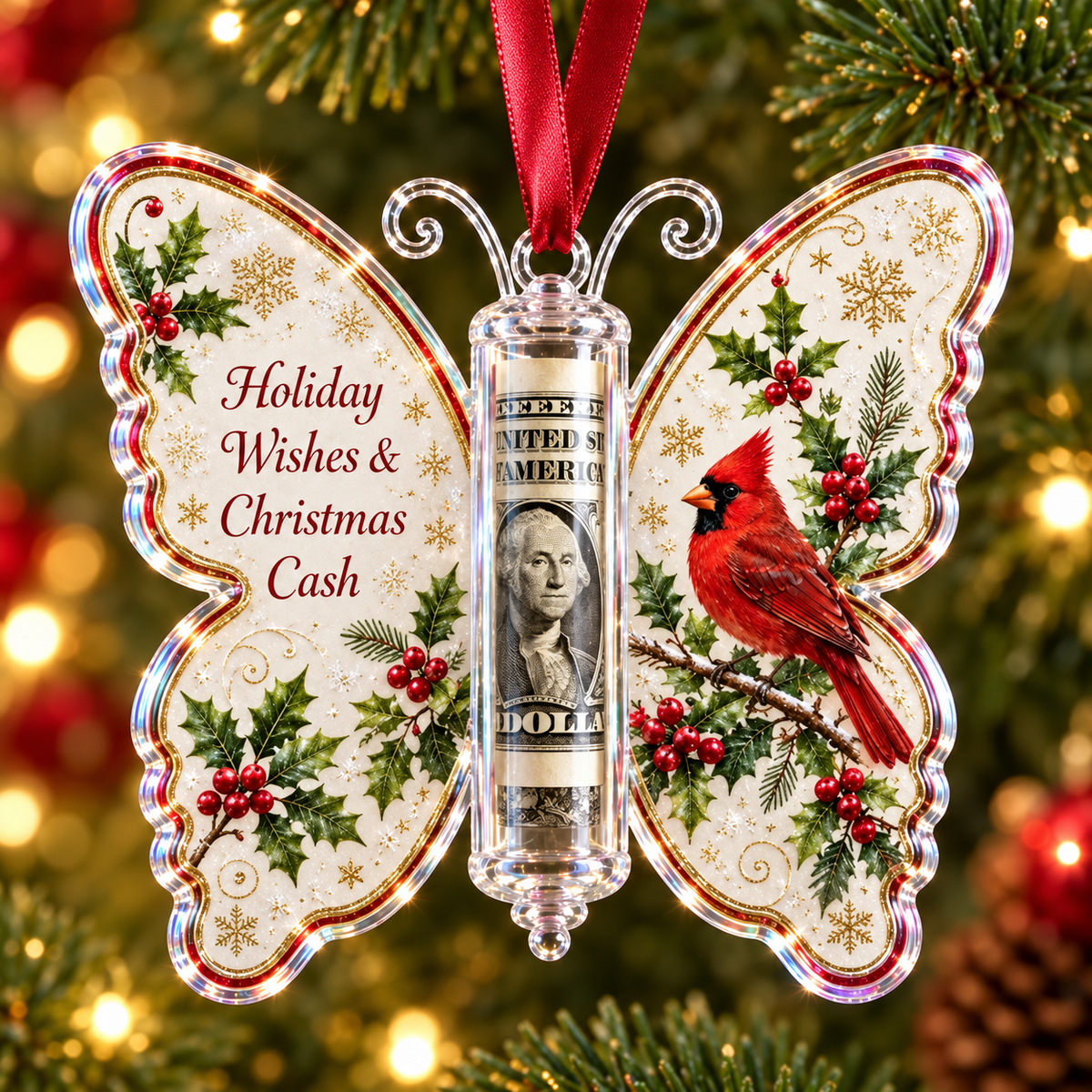 🦋Christmas Cash Gift Butterfly Ornament🎄✨