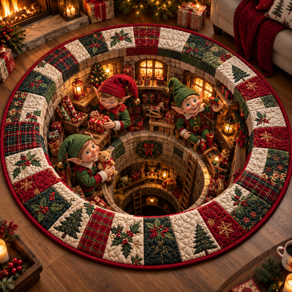 3D Santa Christmas Illusion Rug – Festive Holiday Floor Decor