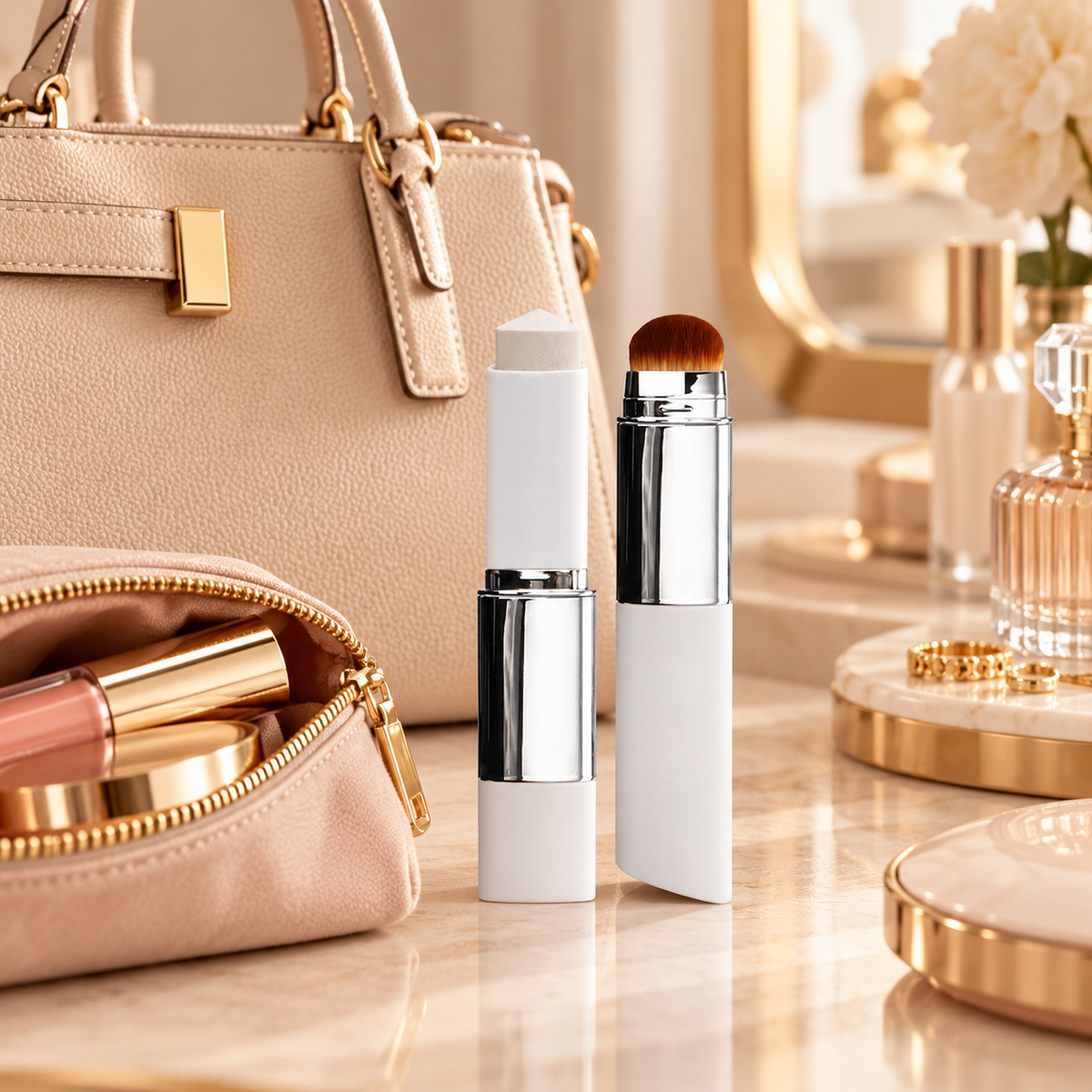 ✨ 50% OFF | 2-in-1 Foundation Stick with Built-in Brush – Flawless-Looking Makeup Made Easy!