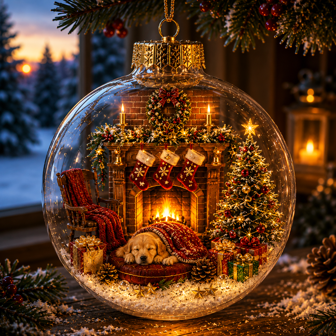 🎄🎄 Glowing Christmas Story Ornament – Light-Up Mini Holiday Scene✨