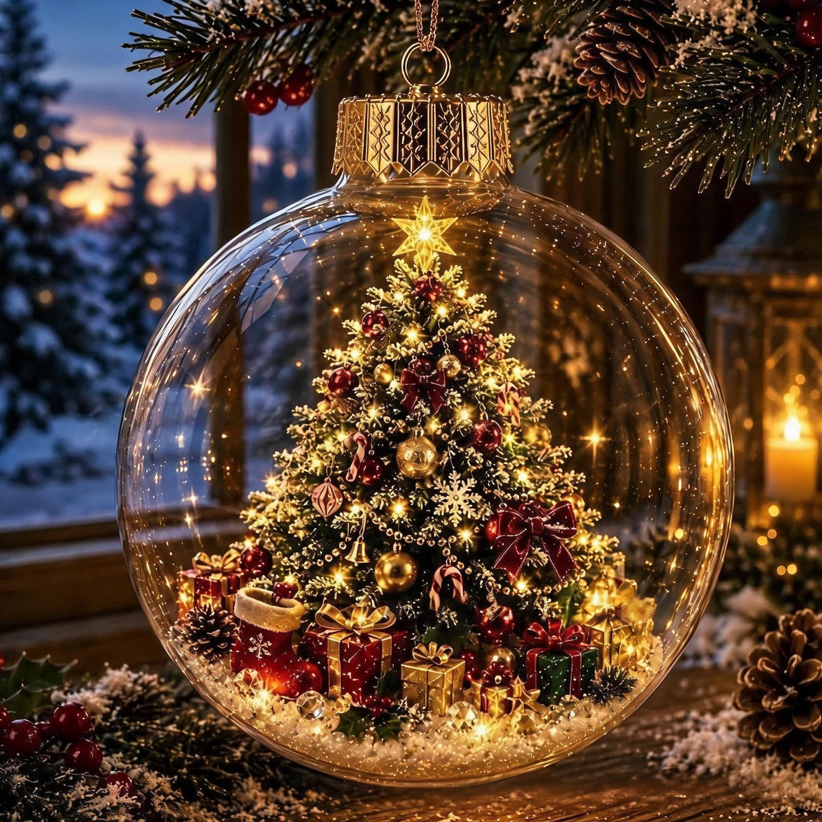 🎄🎄 Glowing Christmas Story Ornament – Light-Up Mini Holiday Scene✨