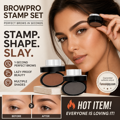 ✨Buy 2 Get 1 Free🖌️50K+ Sold!!!🖤Eyebrow Stamp Powder Kit with Applicator Brush