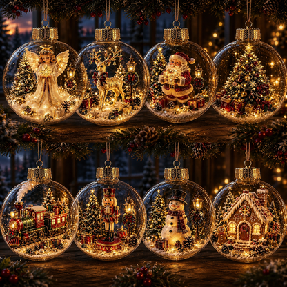 🎄🎄 Glowing Christmas Story Ornament – Light-Up Mini Holiday Scene✨
