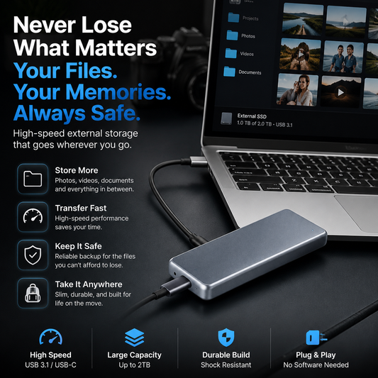 🔥 LAST DAY 50% OFF-【1TB】Portable External SSD – Protect Your Photos, Videos & Important Files