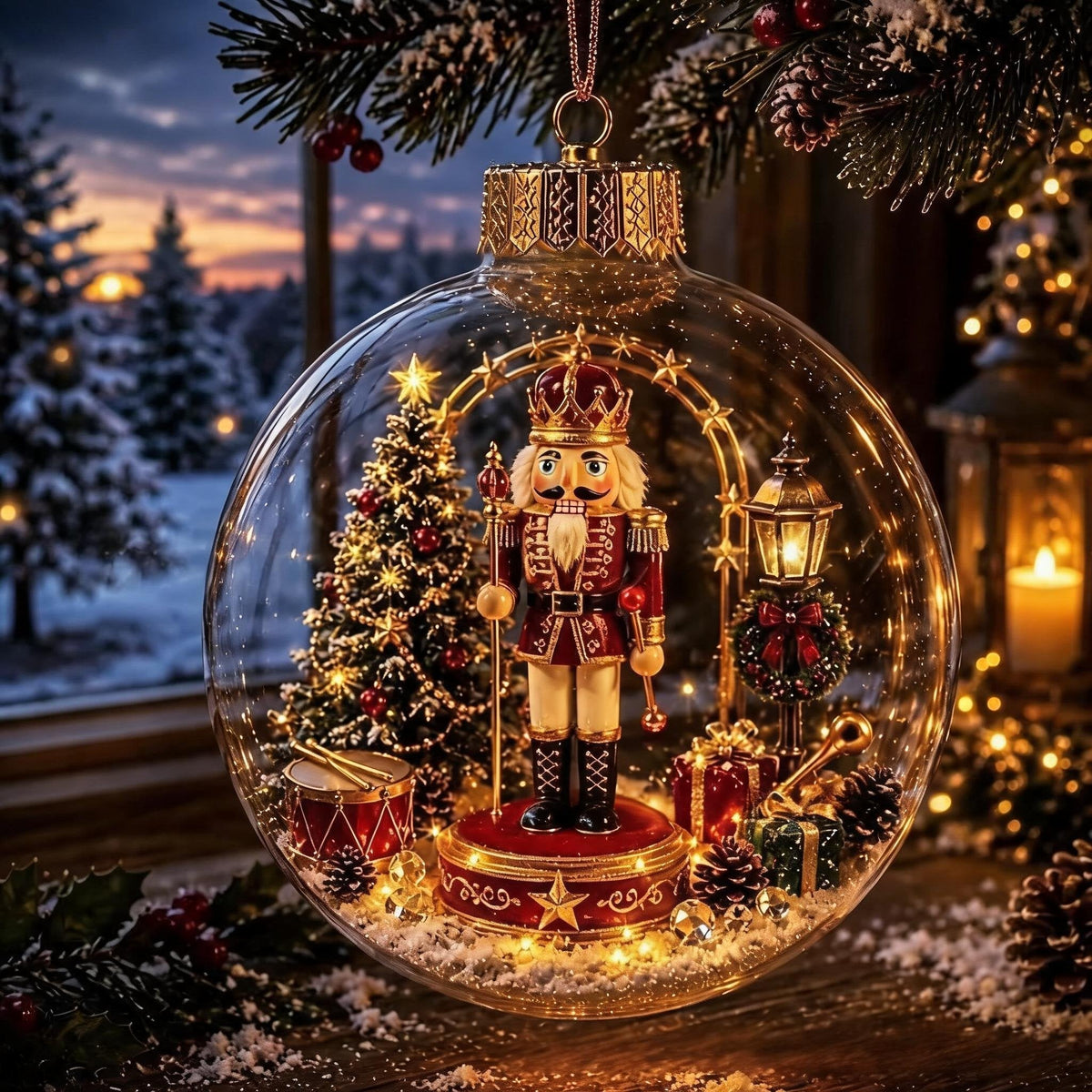 🎄🎄 Glowing Christmas Story Ornament – Light-Up Mini Holiday Scene✨