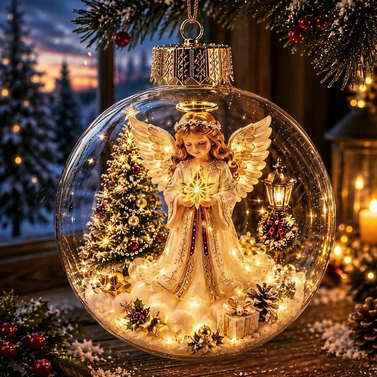 🎄🎄 Glowing Christmas Story Ornament – Light-Up Mini Holiday Scene✨