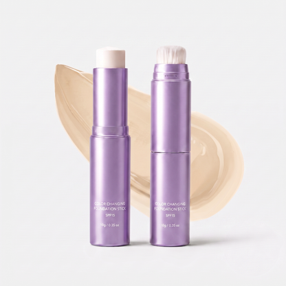 Sorqeth color-adapting foundation stick in Light with built-in blending brush