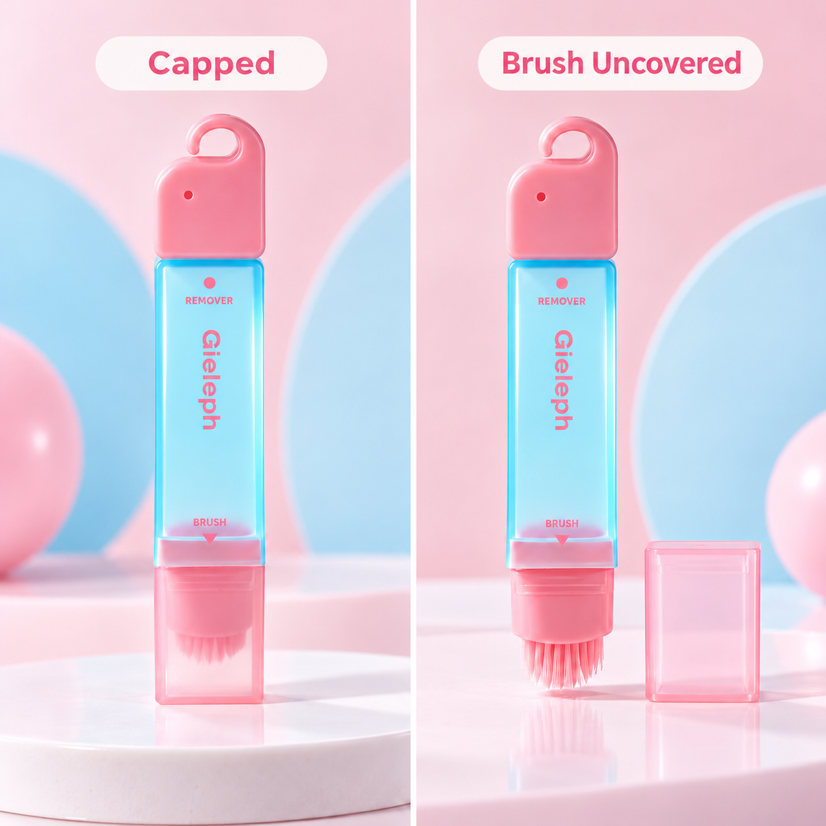 Capped and uncovered brush comparison